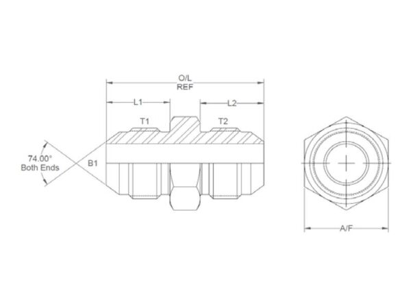 Hydraulikadapter 1/2'' JIC Han x 1/2'' JIC Han