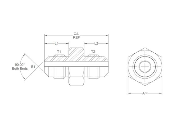 Hydraulikadapter 5/8'' JIC Han x 5/8'' JIC Han