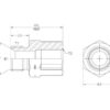Hydraulikadapter 1/2'' BSP Han x M22 x 1.50 Millimeter Fast Hun Forlænget