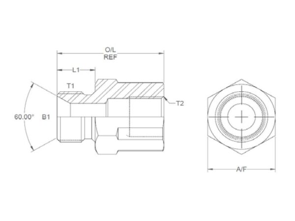 Hydraulikadapter 1/4'' BSP Han x 1/4'' BSP Fast Hun