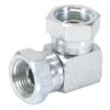 Hydraulikadapter 1/2'' BSP Drejelig hun x 1/2'' BSP Drejelig hun 90° Kompakt udstødningsbøjning