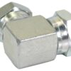 Hydraulikadapter 1'' BSP Drejelig hun x 1'' BSP Drejelig hun 90° Kompakt udstødningsbøjning
