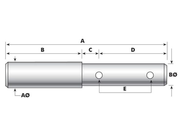 Topstangsbolt dobbelt 19 - 25mm Kat.1/2 (Ø19/25mm)