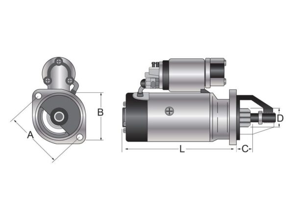 Starter - 12V, 2.7KW (Sparex)