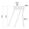 Rivefjeder - Højre - Længde:410mm, Bredde:127mm, Ø9.5mm - Passer til Galfre, Niemeyer Passer til: 600056
