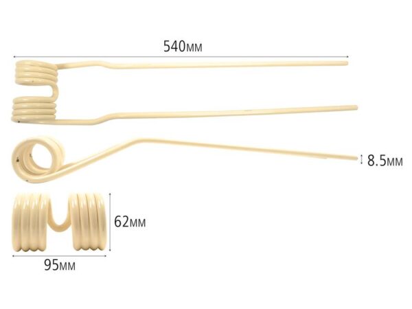 Rivefjeder - - - Længde:540mm, Bredde:95mm, Ø8.5mm - Passer til Pottinger Passer til: 436032
