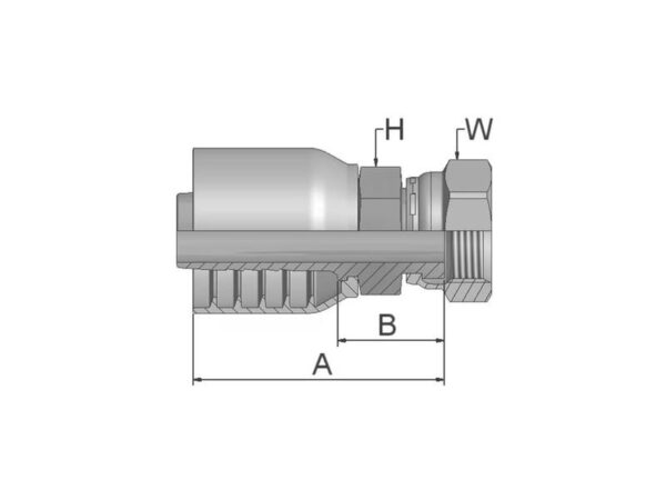 Parker ORFS Preskobling 3/8'' x 13/16'' - 16TPI Hun Lige Omløber (kort)
