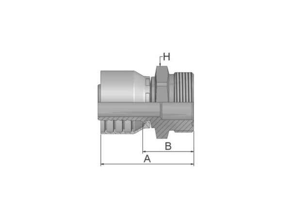 Parker ORFS Preskobling 3/8'' x 11/16'' - 16TPI Han Lige