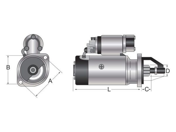 Starter - 12V, 2.7KW (Sparex)