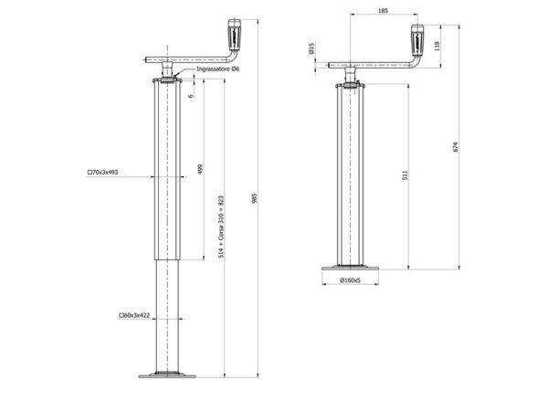 Støtteben 1000Kg