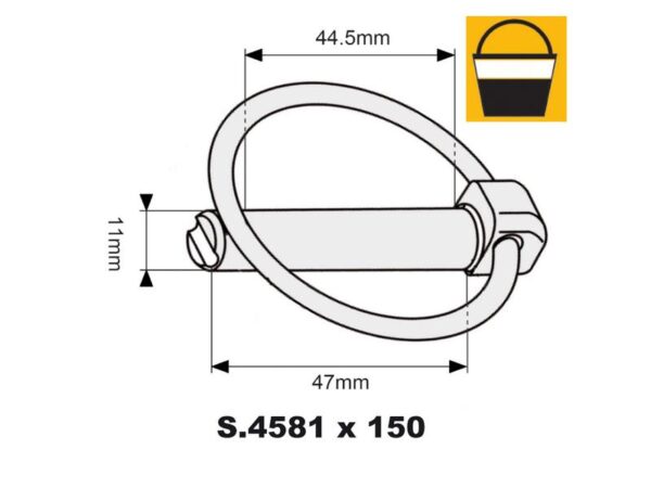Ringsplit (rund), Stift Ø11mm x 47mm (150 stk. Large Bucket)