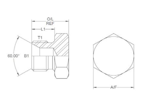 Hydraulikadapter 3/4'' BSP 60° Konisk stik