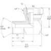 Hydraulikadapter 1/2'' BSP Han x 1/2'' BSP Drejelig hun 90° Kompakt udstødningsbøjning