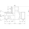 Hydraulisk T-stykke 1/2'' BSP Han x 1/2'' BSP Han x 1/2'' BSP Han