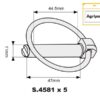 Ringsplit (rund), Stift Ø11mm x 47mm (5 stk. Agripak)