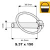 Ringsplit (rund), Stift Ø6mm x 44.5mm (150 stk. Small Bucket)