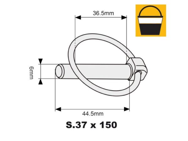 Ringsplit (rund), Stift Ø6mm x 44.5mm (150 stk. Small Bucket)