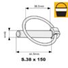 Ringsplit (rund), Stift Ø8mm x 44.5mm (150 stk. Small Bucket)