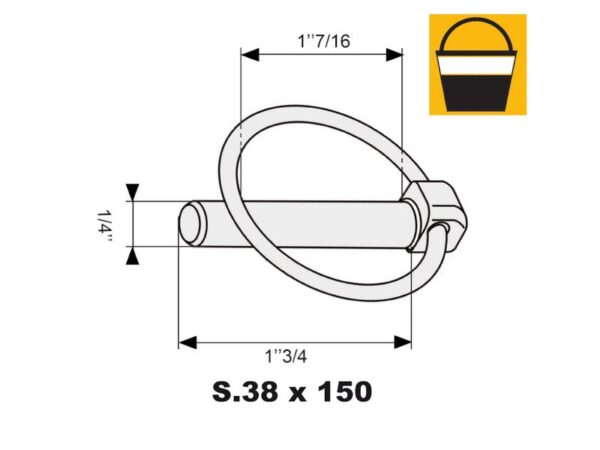 Ringsplit (rund), Stift Ø8mm x 44.5mm (150 stk. Small Bucket)