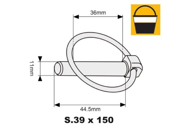 Ringsplit (rund), Stift Ø11mm x 44.5mm (150 stk. Small Bucket)