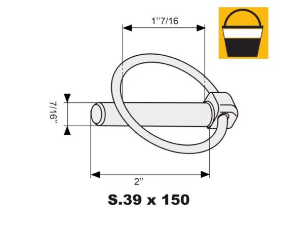Ringsplit (rund), Stift Ø11mm x 44.5mm (150 stk. Small Bucket)