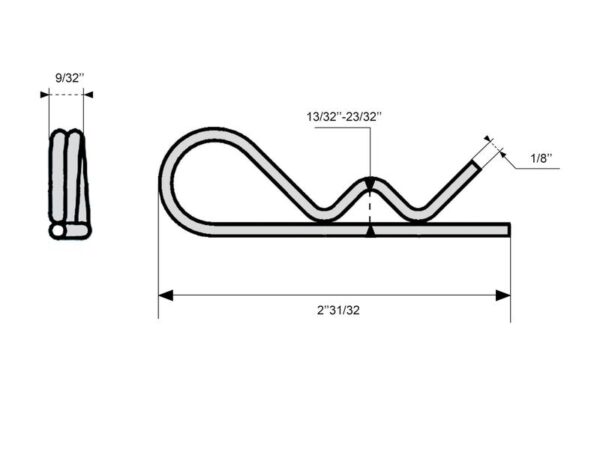 Hårnålesplit , Klip Ø3mm x 75mm
