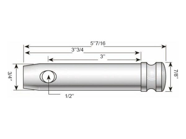 Topstangsbolt m/kæde 25x83mm Kat. 2 (Ø25mm)