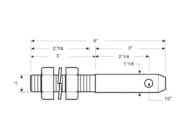 Redskabsbolt 28x152mm, Gevind 1x76mm Kat. 2 (Ø28mm)