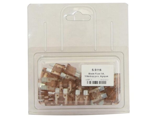 Sikring (standard) 5.0A, 50 stk. Agripak