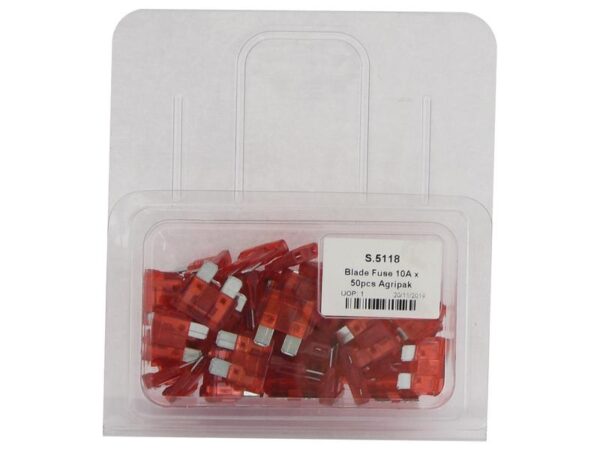 Sikring (standard) 10A, 50 stk. Agripak