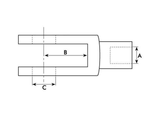 Millimeter Gaffelled m/bolt M16 (DIN 71751)