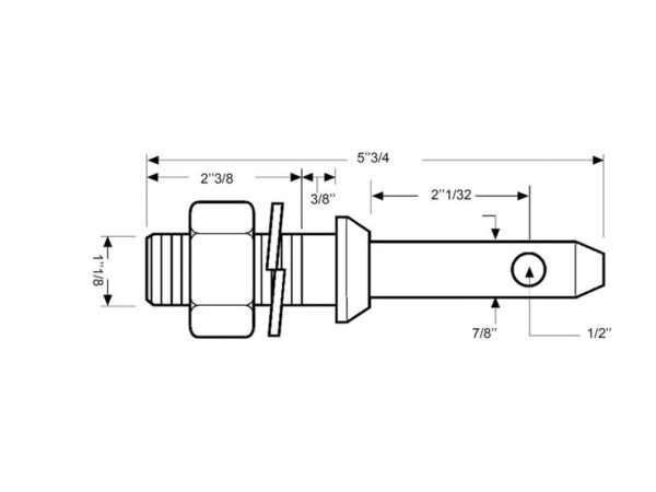 Redskabsbolt 22x146mm, Gevind 1-1/8 (28.5mm)x60mm Kat. 1 (Ø22mm)