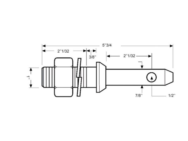 Redskabsbolt 22x146mm, Gevind 1x51mm Kat. 1 (Ø22mm)