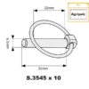 Ringsplit (rund), Stift Ø4.5mm x 35mm (10 stk. Agripak)
