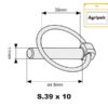 Ringsplit (rund), Stift Ø11mm x 44.5mm (10 stk. Agripak)