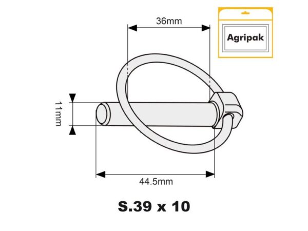 Ringsplit (rund), Stift Ø11mm x 44.5mm (10 stk. Agripak)