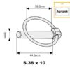Ringsplit (rund), Stift Ø8mm x 44.5mm (10 stk. Agripak)
