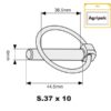 Ringsplit (rund), Stift Ø6mm x 44.5mm (10 stk. Agripak)