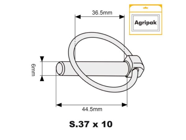 Ringsplit (rund), Stift Ø6mm x 44.5mm (10 stk. Agripak)