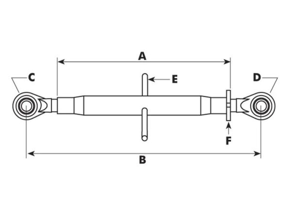 Topstang HD (mekanisk) (Kat.3/3 (Ø32/32mm)) Kugle og Kugle, M40 x 3.00, Min. længde: 540mm.