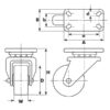 Turning Gummi Hjul - Kapacitet: 100kgs, Hjul Ø mm: 125mm