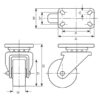 Braked Gummi Hjul - Kapacitet: 75kgs, Hjul Ø mm: 100mm