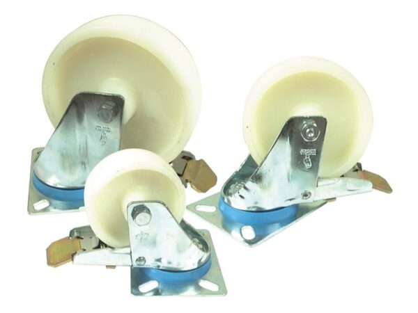 Braked plastik/Nylon Hjul - Kapacitet: 120kgs, Hjul Ø mm: 80mm