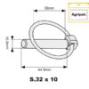 Ringsplit (rund), Stift Ø10.5mm x 44.5mm (10 stk. Agripak)
