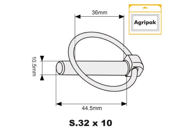 Ringsplit (rund), Stift Ø10.5mm x 44.5mm (10 stk. Agripak)