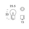 Pære P21W, 24V, 21W, BA15s (Kasse 1 stk.)