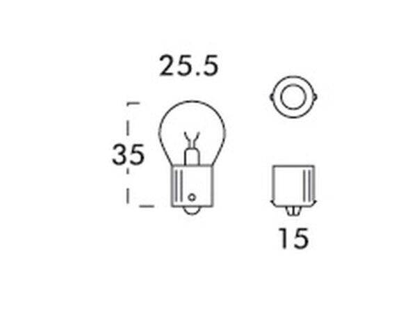 Pære P21W, 24V, 21W, BA15s (Kasse 1 stk.)