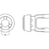 PTO Gaffel (autolås) (Krydsmål: 32 x 76mm) Størrelse: 1-3/8''-21 Not