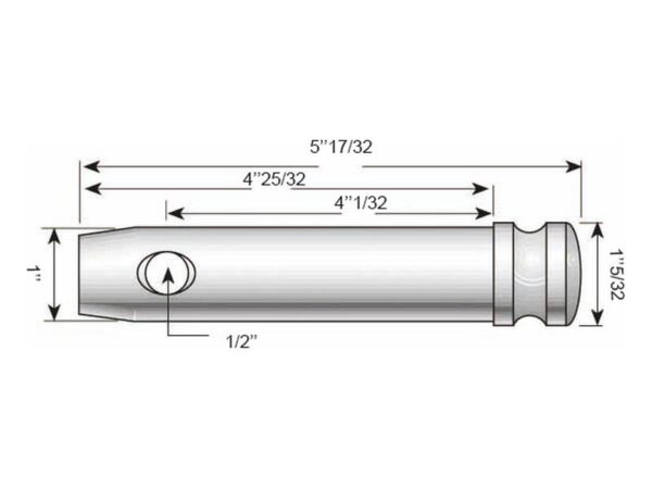 Topstangsbolt m/kæde 25x102mm Kat. 2 (Ø25mm)