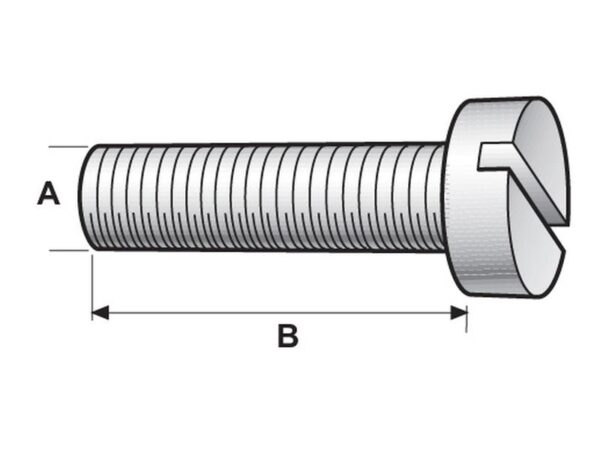 Maskinskrue, Størrelse: M3x10mm (DIN 84)